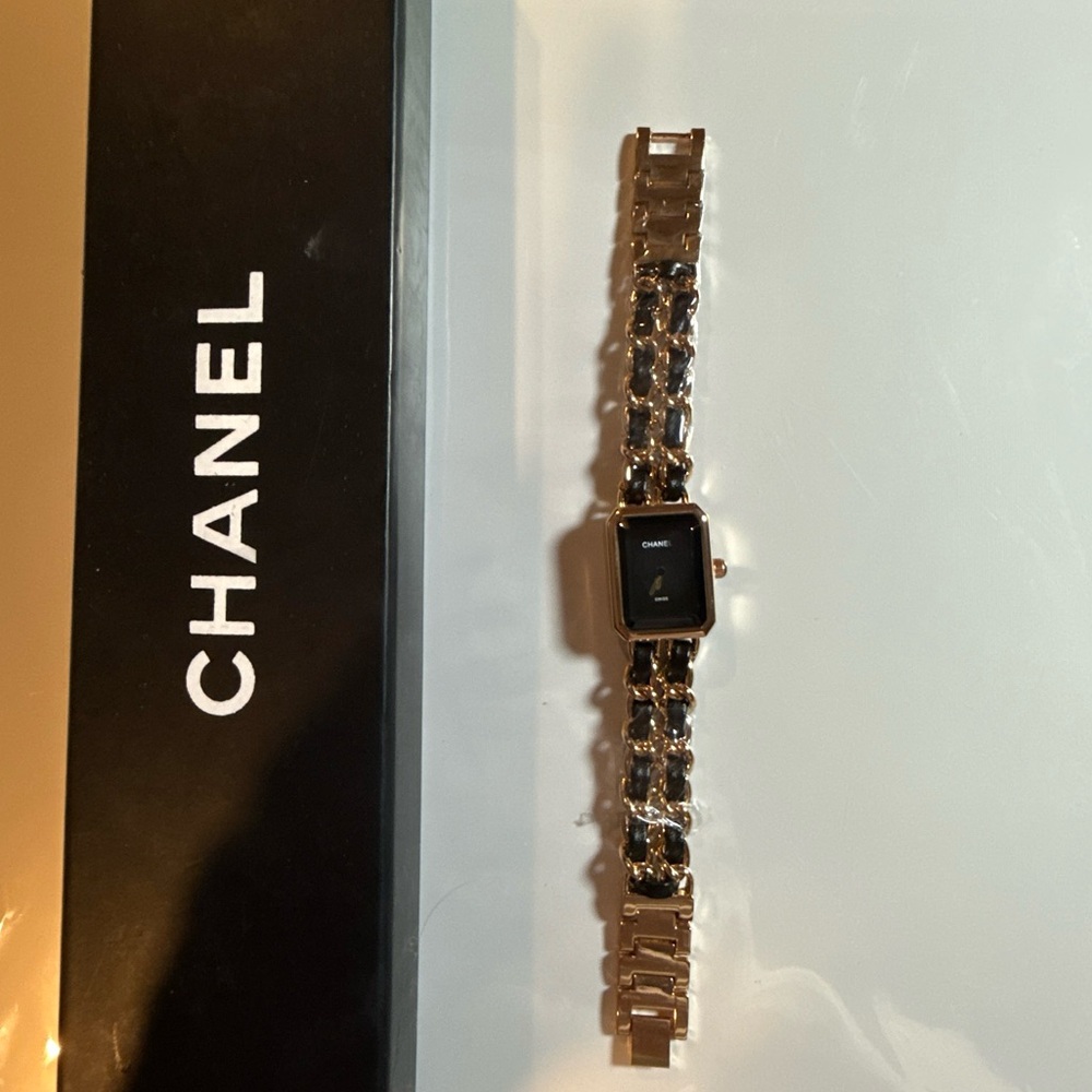 CHANEL Black and Gold Bracelet Watch